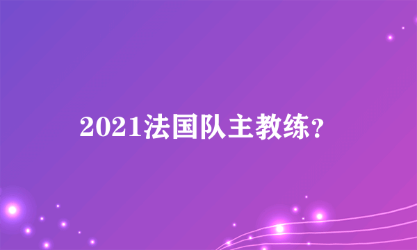 2021法国队主教练？