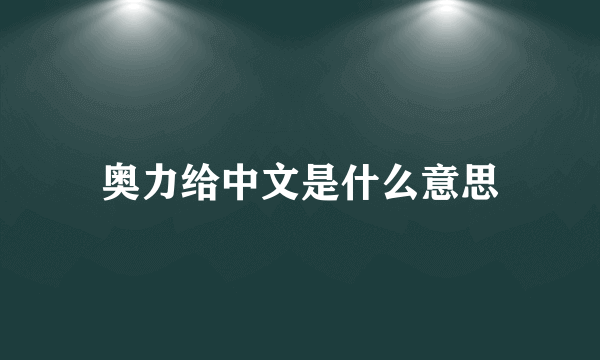 奥力给中文是什么意思