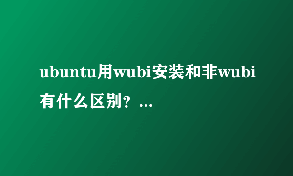 ubuntu用wubi安装和非wubi有什么区别？从安全角度来说那种方式更好！