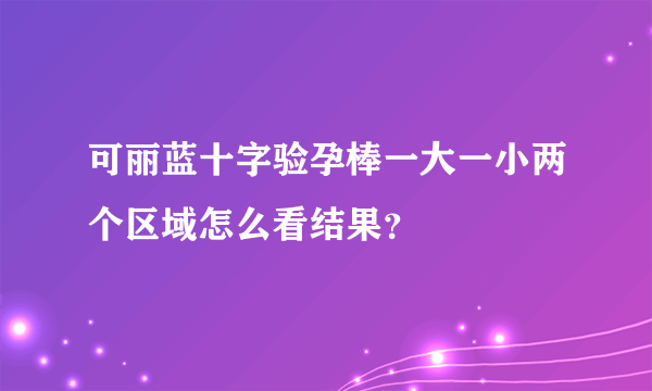 可丽蓝十字验孕棒一大一小两个区域怎么看结果？