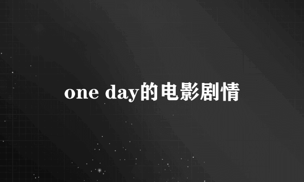 one day的电影剧情