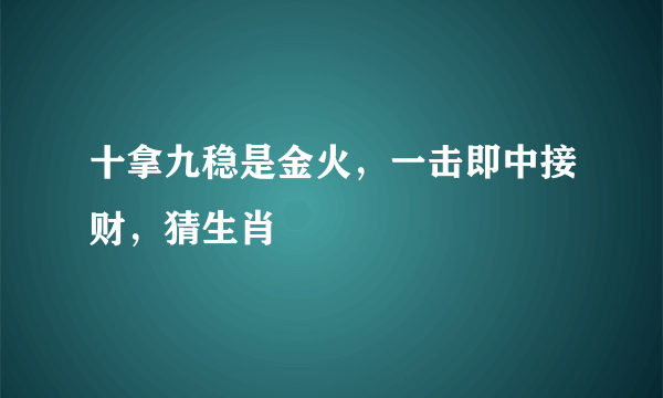 十拿九稳是金火，一击即中接财，猜生肖