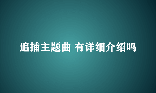 追捕主题曲 有详细介绍吗