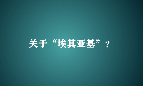 关于“埃其亚基”？