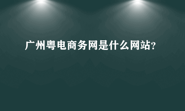 广州粤电商务网是什么网站？