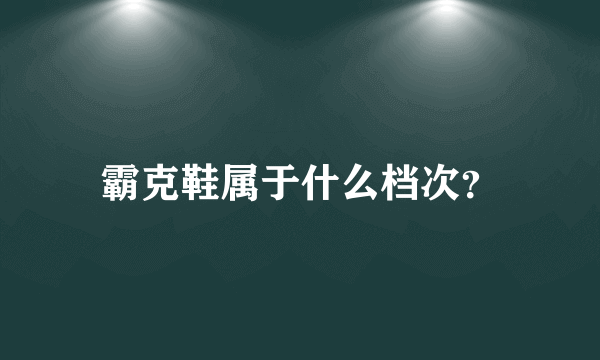 霸克鞋属于什么档次？