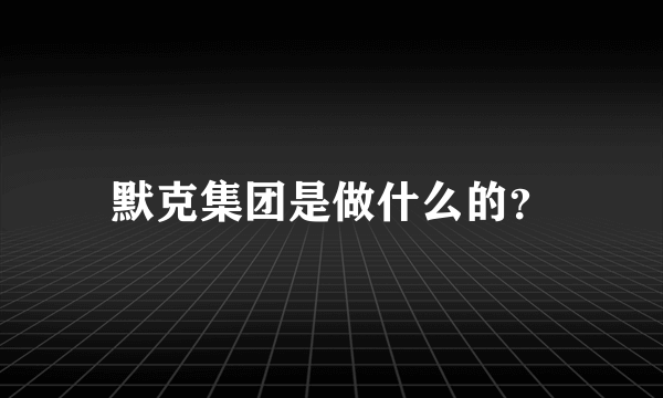 默克集团是做什么的？