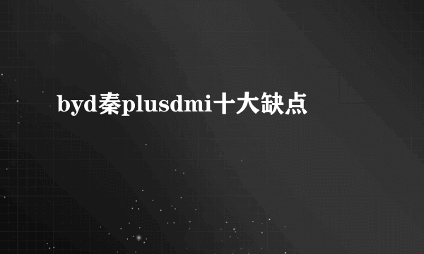 byd秦plusdmi十大缺点