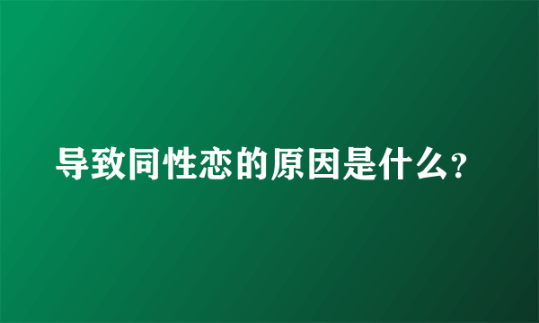 导致同性恋的原因是什么？