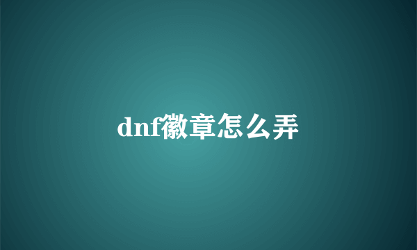 dnf徽章怎么弄