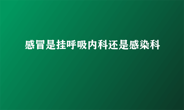 感冒是挂呼吸内科还是感染科