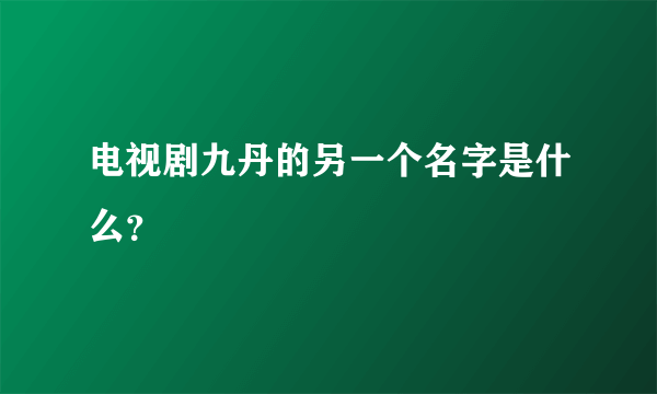 电视剧九丹的另一个名字是什么？