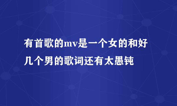 有首歌的mv是一个女的和好几个男的歌词还有太愚钝