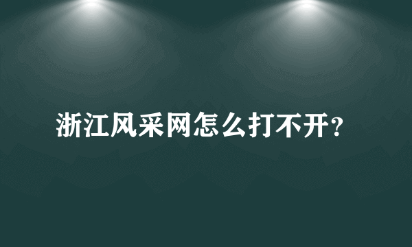 浙江风采网怎么打不开？