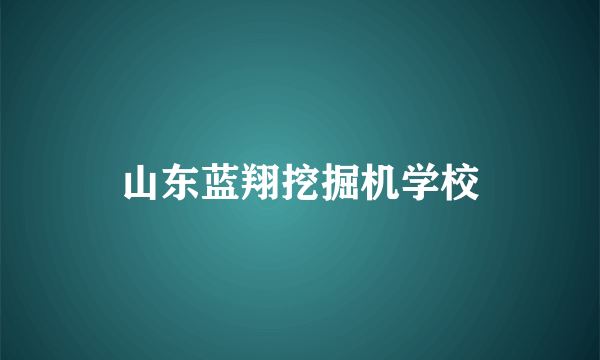 山东蓝翔挖掘机学校