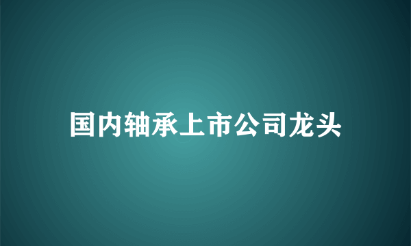 国内轴承上市公司龙头