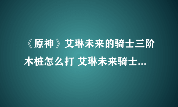 《原神》艾琳未来的骑士三阶木桩怎么打 艾琳未来骑士三阶木桩打法分享