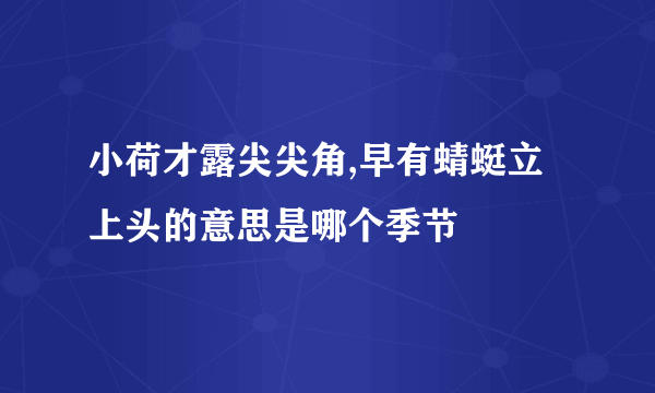 小荷才露尖尖角,早有蜻蜓立上头的意思是哪个季节