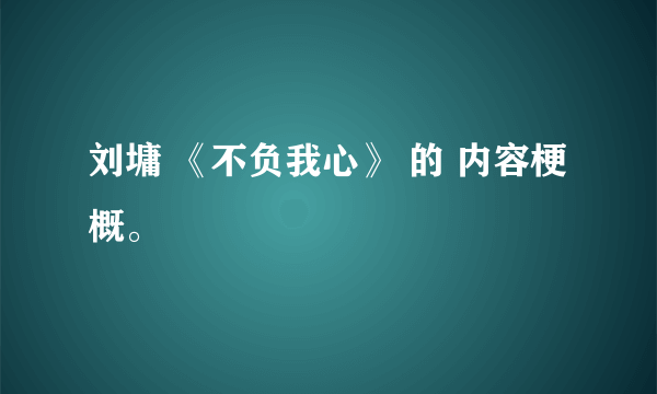 刘墉 《不负我心》 的 内容梗概。