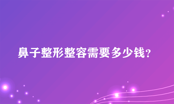 鼻子整形整容需要多少钱？