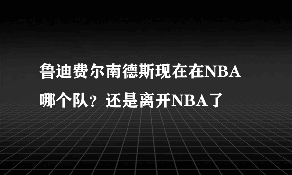 鲁迪费尔南德斯现在在NBA哪个队？还是离开NBA了