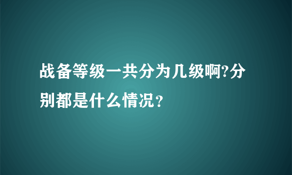 战备等级一共分为几级啊?分别都是什么情况？