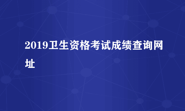 2019卫生资格考试成绩查询网址