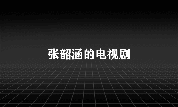 张韶涵的电视剧