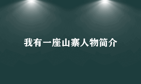 我有一座山寨人物简介