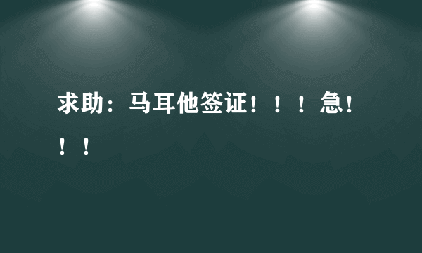 求助：马耳他签证！！！急！！！