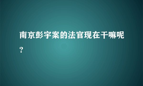 南京彭宇案的法官现在干嘛呢？