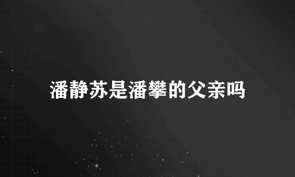 潘静苏是潘攀的父亲吗