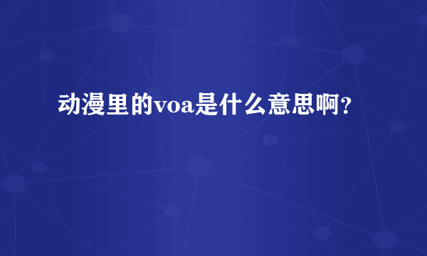 动漫里的voa是什么意思啊？