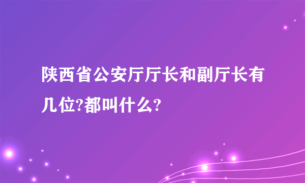 陕西省公安厅厅长和副厅长有几位?都叫什么?