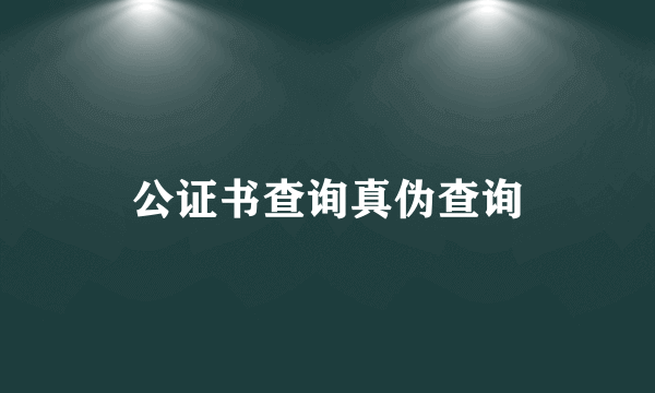 公证书查询真伪查询