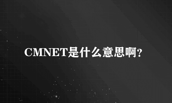 CMNET是什么意思啊？