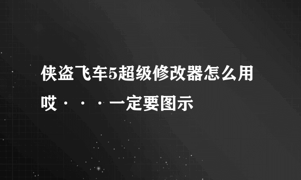 侠盗飞车5超级修改器怎么用哎···一定要图示