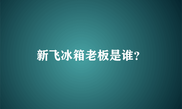 新飞冰箱老板是谁？