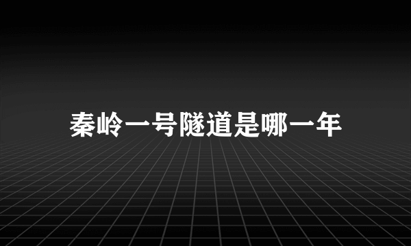 秦岭一号隧道是哪一年