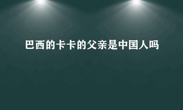 巴西的卡卡的父亲是中国人吗