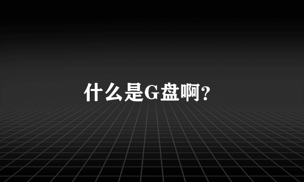 什么是G盘啊？