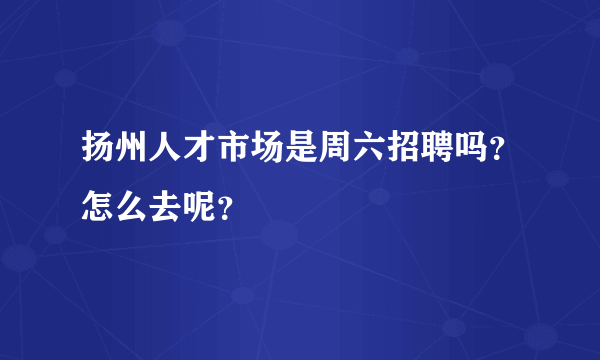 扬州人才市场是周六招聘吗？怎么去呢？