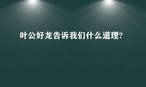 叶公好龙告诉我们什么道理?