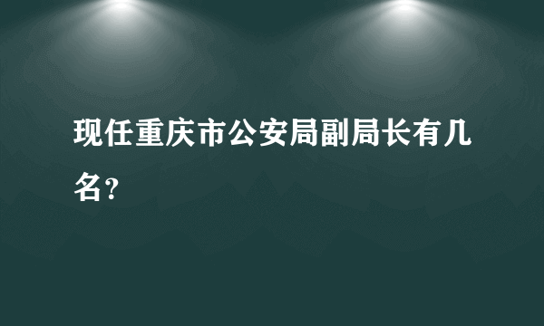 现任重庆市公安局副局长有几名？