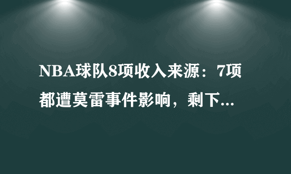 NBA球队8项收入来源：7项都遭莫雷事件影响，剩下一项是什么？