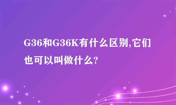 G36和G36K有什么区别,它们也可以叫做什么?