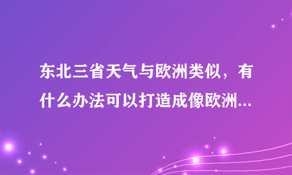 东北三省天气与欧洲类似，有什么办法可以打造成像欧洲一样的城市？