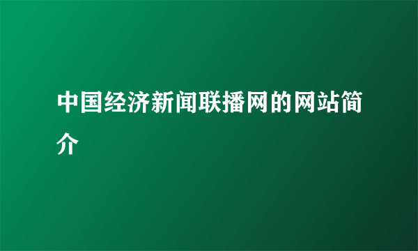 中国经济新闻联播网的网站简介