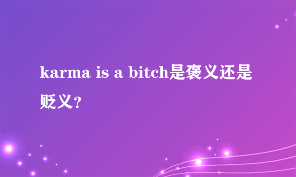 karma is a bitch是褒义还是贬义？