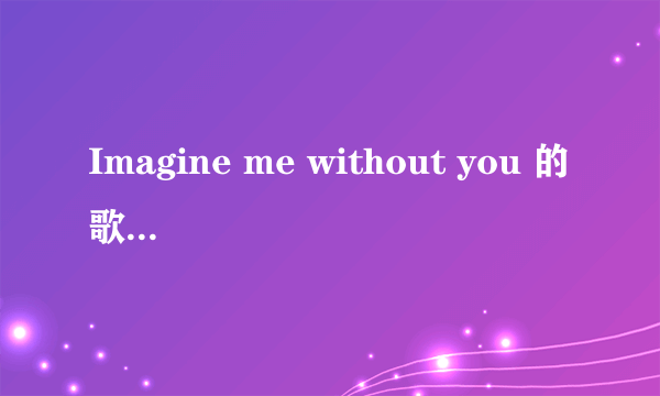 Imagine me without you 的歌词翻译成汉语是什么？？？